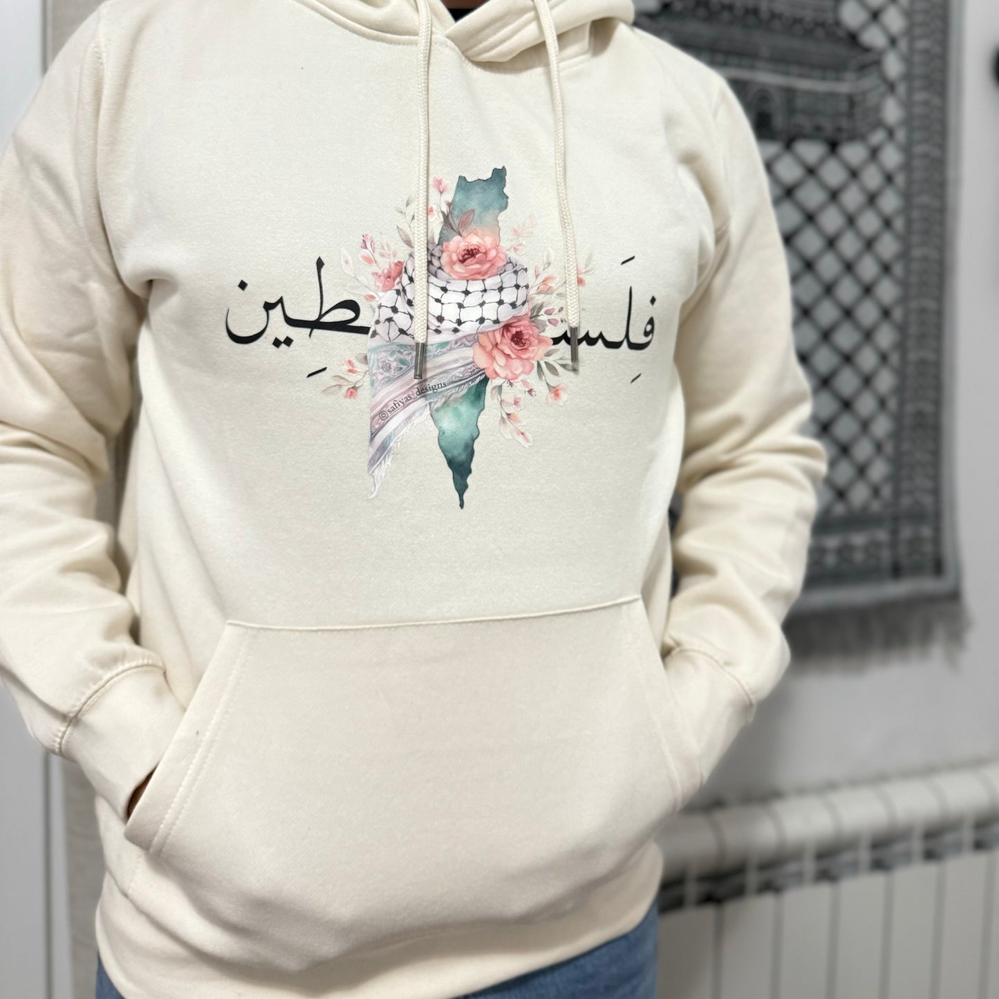 FELPA MAPPA FIORI E KEFIAH