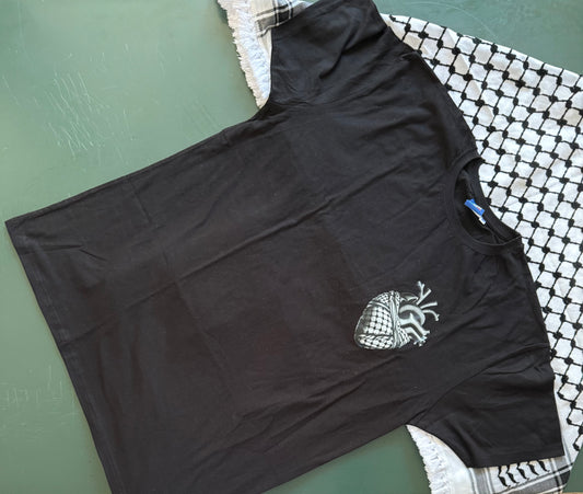 T SHIRT CUORE KEFIAH